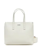 Torebki damskie - Calvin Klein Torebka Ck Must Small Tote K60K612904 Écru - miniaturka - grafika 1