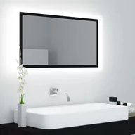 Lustra - vidaXL Lustro łazienkowe LED, czarne, 80x8,5x37 cm, płyta wiórowa - miniaturka - grafika 1