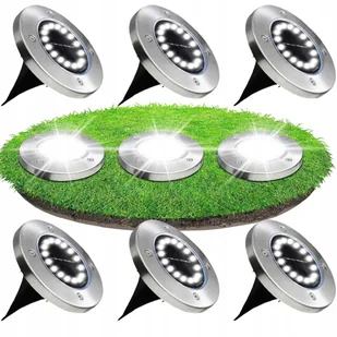 6x LAMPA SOLARNA OGRODOWA GRUNTOWA WBIJANA NAJAZDOWA 16 LED ŚWIECĄCY DYSK - Lampy ogrodowe - miniaturka - grafika 1