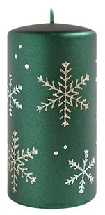 Świeca FROST walec średni 7xh14cm parafinowa zielona - Świece - miniaturka - grafika 1