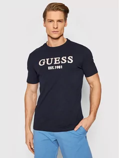 Koszulki męskie - GUESS T-Shirt M2GI21 J1311 Granatowy Slim Fit - grafika 1