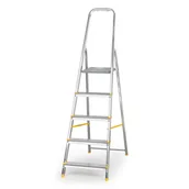 Drabiny - ALVE Jednostronne schodki aluminiowe EUROSTYL, 1x5 szczebli, wysokość 0,98 m 558030 - miniaturka - grafika 1