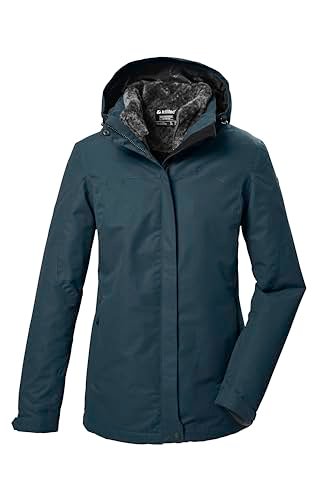 killtec Damska kurtka funkcyjna 3 w 1, kurtka outdoorowa z odpinanym kapturem i odpinaną kurtką polarową KOW 303 WMN JCKT, jasna petrol, 50, 41820-000