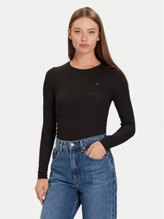 Tommy Jeans Bluzka DW0DW21568 Czarny Slim Fit - Bluzki damskie - miniaturka - grafika 1
