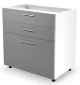 Szafki kuchenne - Szafka dolna z szufladami VENTO D3S-80/82 mechanizm Hettich front: jasny popiel - miniaturka - grafika 1