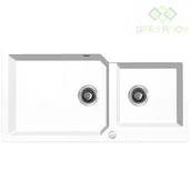 Zlewozmywaki - Laveo Milos - zlewozmywak 2-komorowy Biały - miniaturka - grafika 1