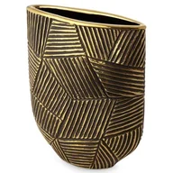 Wazony i flakony - Nowoczesny Wazon Dekoracyjny Ceramiczny Emmi 18X8X24 Złoty - miniaturka - grafika 1