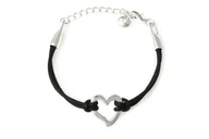 Bransoletki - Serduszko Na Sznurku Czrana Bransoletka - miniaturka - grafika 1