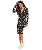 Sukienki - Joe Browns Damska sukienka z nadrukiem zwierzęcym łabędź i kwiatami, casualowa, czarna, 12, Czarny, 38 - miniaturka - grafika 1