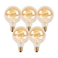 Żarówki LED - LUEDD Zestaw 5 ściemnianych spiralnych żarówek LED E27 G95 goldline - miniaturka - grafika 1