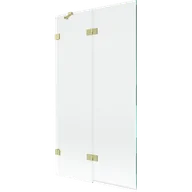 Parawany nawannowe - Mexen Lunar parawan nawannowy 2-skrzydłowy lewy 100 x 150 cm, transparent, złoty szczotkowany - 897-100-100-55-00-L - miniaturka - grafika 1