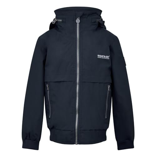 Regatta Unisex dzieci Bryn' wodoodporna kurtka w pełni wyściełana z odblaskowymi wykończeniami kurtki wodoodporna powłoka granatowy 5XL