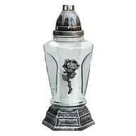 Lampiony i znicze - Znicz szklany 28,5 cm Z-36 srebrny - miniaturka - grafika 1