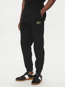 Spodnie sportowe męskie - Lacoste Spodnie dresowe XH2750 Czarny Regular Fit - miniaturka - grafika 1