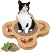 Drapaki dla kotów - Drapak dla kota, zabawka, piłeczki, tekturowy, 35x35x5 cm - miniaturka - grafika 1