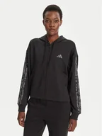 Bluzy damskie - adidas Bluza Animal Print 3-Stripes JM1862 Czarny Loose Fit - miniaturka - grafika 1