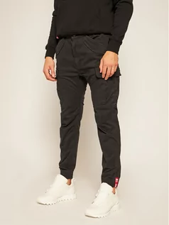 Spodnie męskie - Alpha Industries Joggery Airman 188201 Czarny Tapered Fit - grafika 1