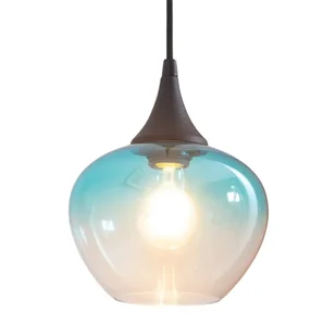 Szklana lampa wisząca BlueSky ABR-BSE27 Abruzzo do salonu czarny niebieski - Lampy sufitowe - miniaturka - grafika 1