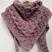 Apaszki i szaliki damskie - Ciepła duża ozdobna chusta Nayada z wełną merino ręcznie robiona - miniaturka - grafika 1