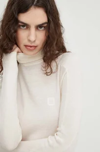 G-Star Raw sweter wełniany damski kolor beżowy lekki z golfem - Swetry damskie - miniaturka - grafika 1