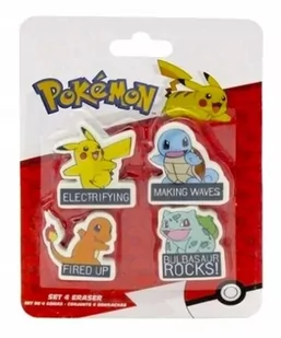 GUMKI DO MAZANIA POKEMON PIKACHU BULBAZAUR 4SZT - Przybory szkolne - miniaturka - grafika 1