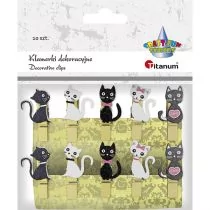 Titanum Klamerki drewniane z kotami 10 szt. 461314 - Zabawki kreatywne - miniaturka - grafika 1