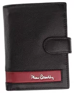 Portfele - Pierre Cardin, Portfel skórzany męski, Sahara, Tilak26 326A, czarny/czerwony, ochrona RFID - miniaturka - grafika 1