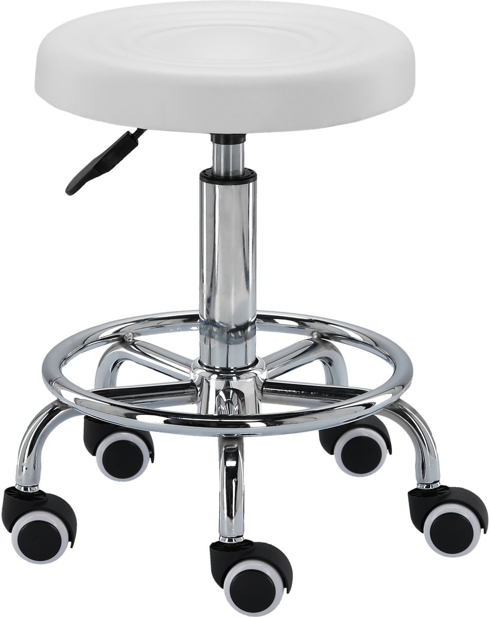 Hoker barowy krzesło obrotowe regulowane białe