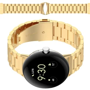 Bizon Pasek ze stali nierdzewnej Strap Watch Aura do Google Pixel Watch 3 45 mm, złoty - Akcesoria do smartwatchy - miniaturka - grafika 1