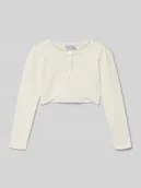 Kurtki i płaszcze dla dziewczynek - Kurtka z dzianiny krótka z perełkami - miniaturka - grafika 1