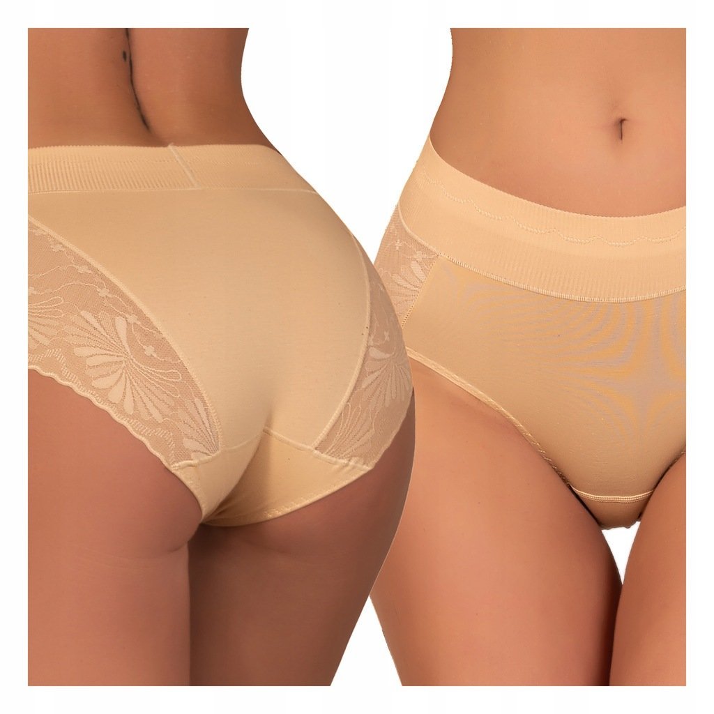 WISKOZOWE wyszczuplające majtki MODELUJĄCE korygujące FIGI koronkowe