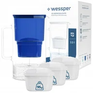 Dzbanki filtrujące - Dzbanek filtrujący szklany Wessper aquamax 3,3l + 4x Filtr Wessper aquamax - miniaturka - grafika 1