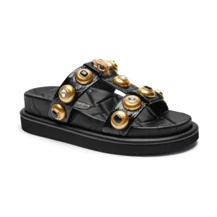 Kurt Geiger Skórzane klapki ORSON - Klapki i japonki damskie - miniaturka - grafika 1