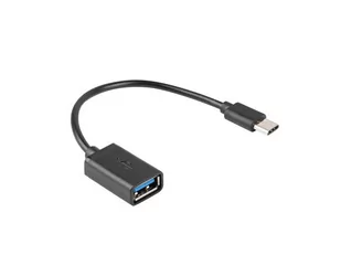LANBERG Kabel USB 2.0 Lanberg USB type-C(M) - USB-A(F) 0,15m OTG czarny AD-OTG-UC-01 - Kable USB - miniaturka - grafika 3