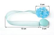 Akcesoria do wystroju okien - Upinacz dekoracyjny z magnesem kwiatek turkusowy x2 - miniaturka - grafika 1