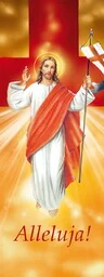 Baner na Wielkanoc "Alleluja!" - pomarańczowy 75x200cm - Ikony i obrazy sakralne - miniaturka - grafika 1