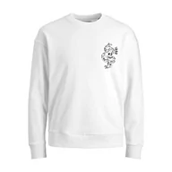 Bluzy męskie - JACK & JONES Męska bluza JJINK Sweat Crew Neck Sweatshirt, biały, L, biały, L - miniaturka - grafika 1