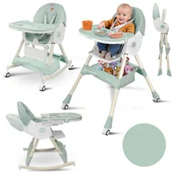 Krzesełka do karmienia - DZIECIĘCE KRZESEŁKO DO KARMIENIA BUJACZEK CIASTEK 6W1 ZIELONE - miniaturka - grafika 1