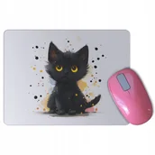 Podkładki pod mysz - Podkładka pod mysz z KOTEM KOT KOTEK CZARNY prezent dla dziecka miłośnika - miniaturka - grafika 1