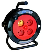 Przedłużacze i rozgałęźniki - Przedłużacz bębnowy 4-gn 15m 3x1,0 czerw-czarny - miniaturka - grafika 1