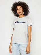 Koszulki i topy damskie - Champion T-Shirt Script Logo Crew Neck 110992 Szary Heritage Fit - miniaturka - grafika 1