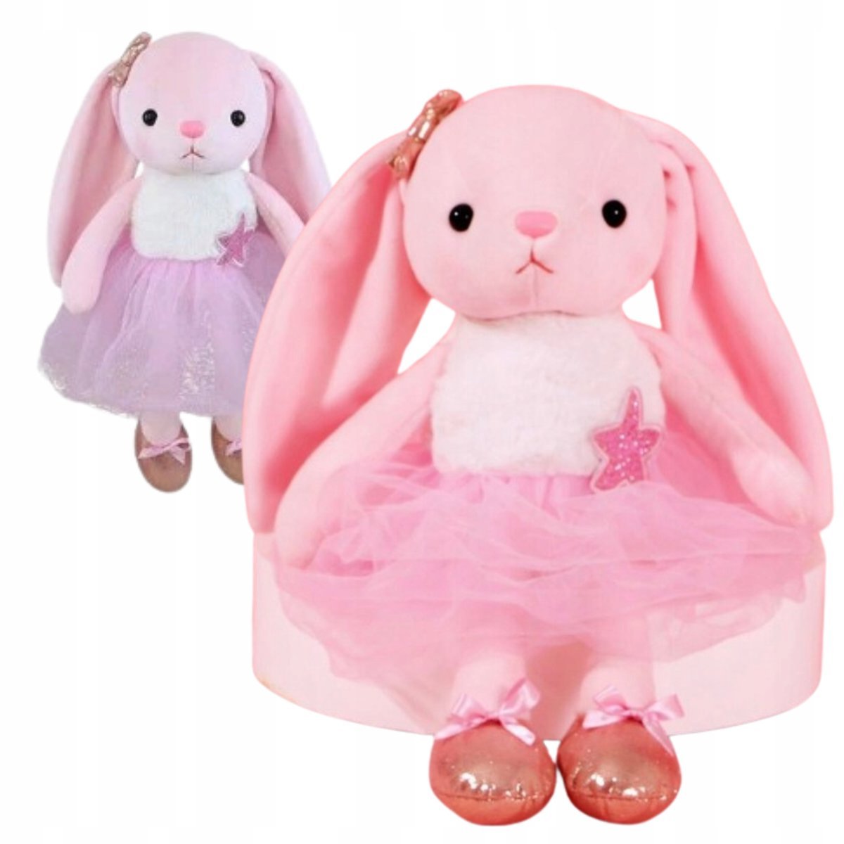 Króliczek Baletnica Maskotka Przytulanka Lalka Różowa Duża Zabawka Dzieci