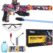 Zabawki militarne - Pistolet Automatyczny Deserteagle Różowa Grafika Na Kulki Żelowe - miniaturka - grafika 1