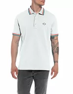 Koszulki męskie - Replay Męska koszulka polo, Off White 801, XL - miniaturka - grafika 1