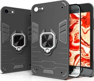 Etui i futerały do telefonów - Hello Case ETUI PANCERNE DO IPHONE 7 / 8 CZARNE OBUDOWA ARMOR HOLDER RING CASE SZKŁO - miniaturka - grafika 1