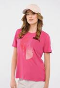 Bluzki damskie - T-shirt z nadrukiem, Comfort Fit, T-LASH - Volcano - miniaturka - grafika 1