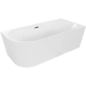 Wanny - Mexen Mia wanna wolnostojąca narożna prawa 140 x 75 cm, biała, przelew gun gray szczotkowany - 52691407500P-66 - miniaturka - grafika 1