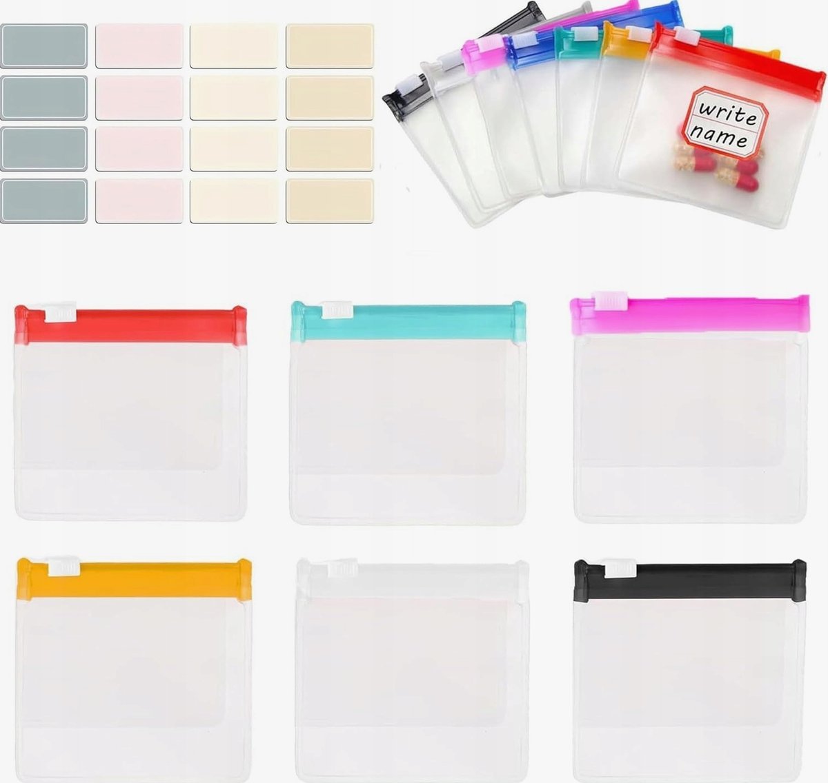 NA TABLETKI ZESTAW 6 SZTUK 7X7CM ORGANIZER PRZENOŚNY ETUI