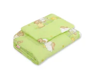 Pościel dla dzieci - Komplet pościeli dla niemowląt z wypełnieniem 2-cz 75x100cm NEWBORN - Misie na drabinkach zielone - miniaturka - grafika 1