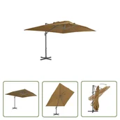 Parasole ogrodowe - The Living Store Parasol wiszący z aluminiowym słupkiem - 400x300 cm - taupe - Parasol Wiszący - miniaturka - grafika 1